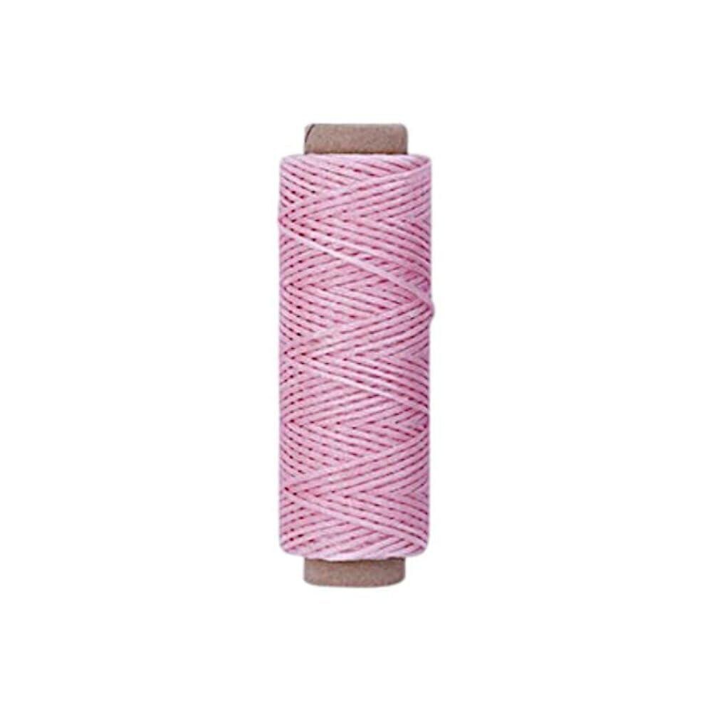 Pink [Light] Premium Waxed Polyester Thread for Leather Crafting, 1mm x 164ft, Durable Coating for Lacing, Stitching, Leath Craft Projects