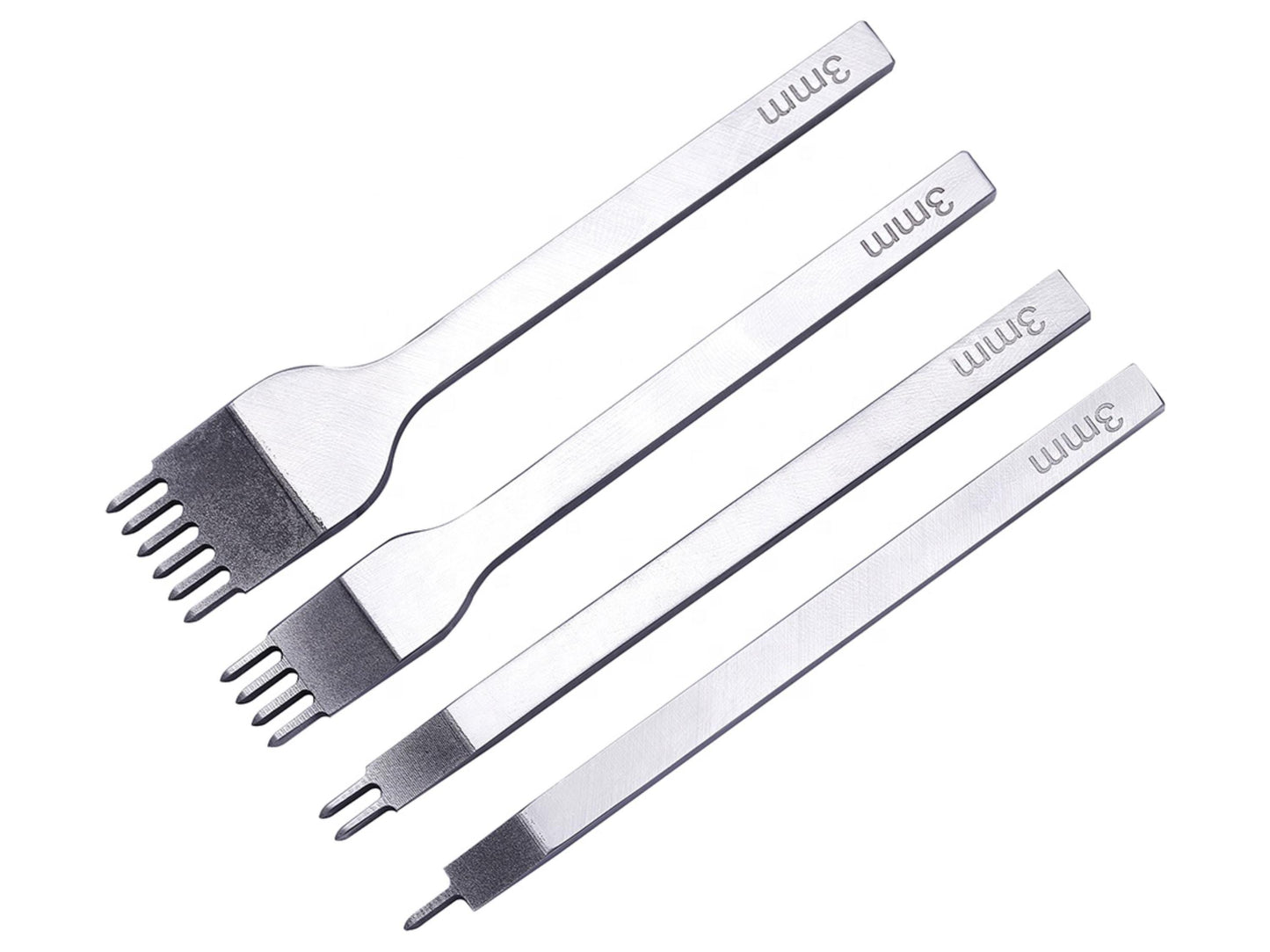4-Piece [3mm] Leather Hole Steel Punch Tool Set, 6mm High-Carbon Steel, 1/2/4/6