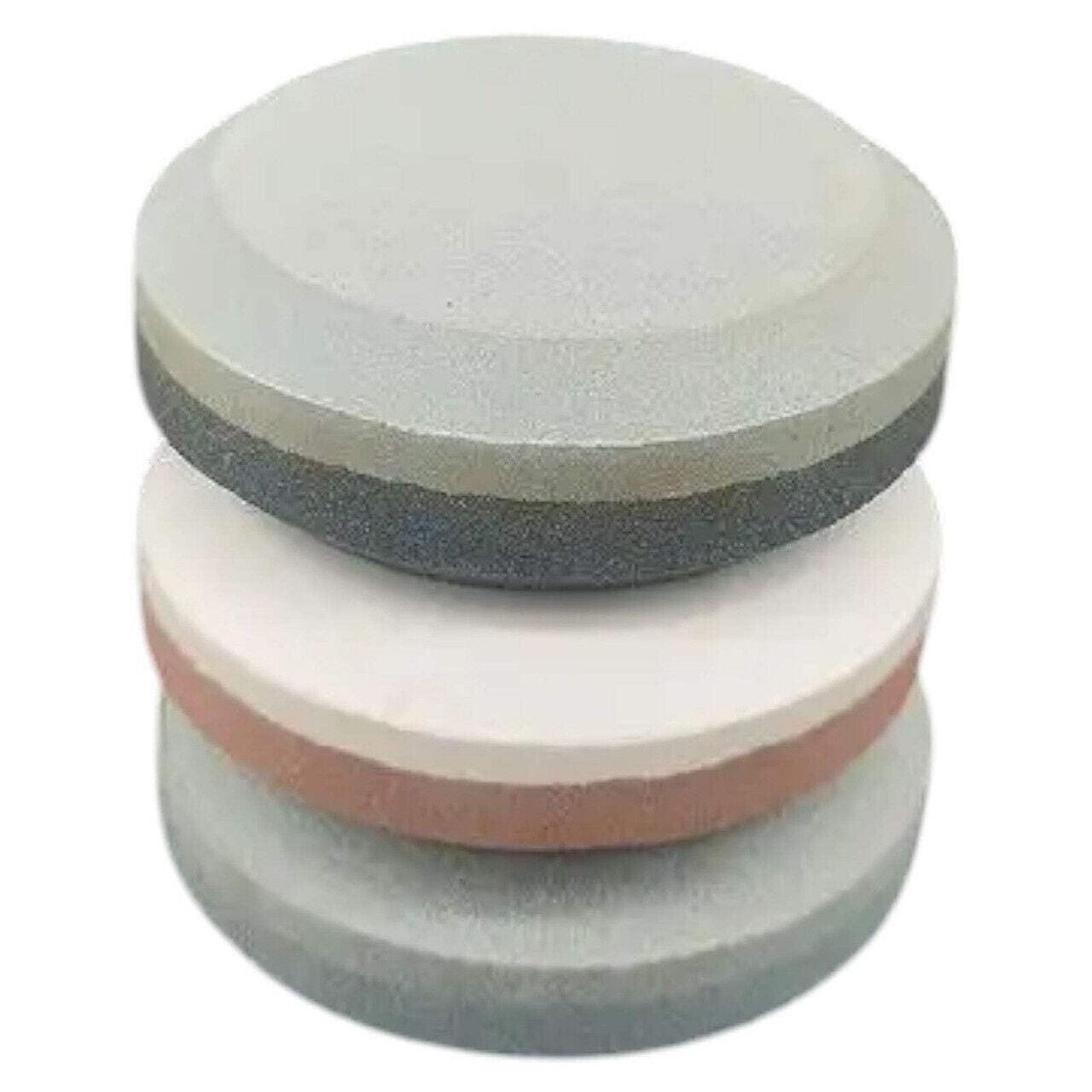 2 Side) 320/600 Grit Round Sharpening Stone Axe Edge Sharpener Puck Hand Tool O