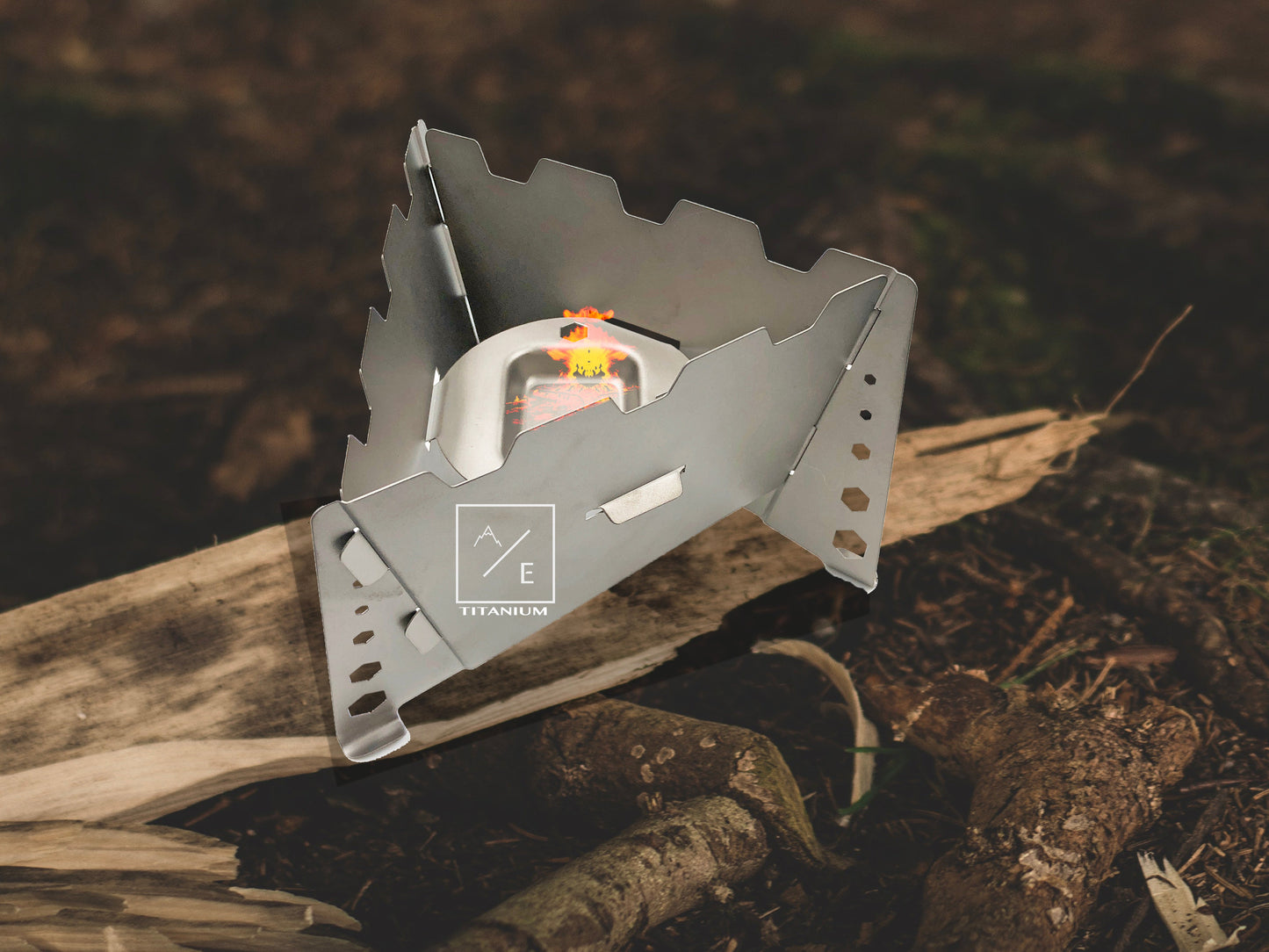 3-Point Ultralight-Titanium Outdoor Camping Folding Wood Stove