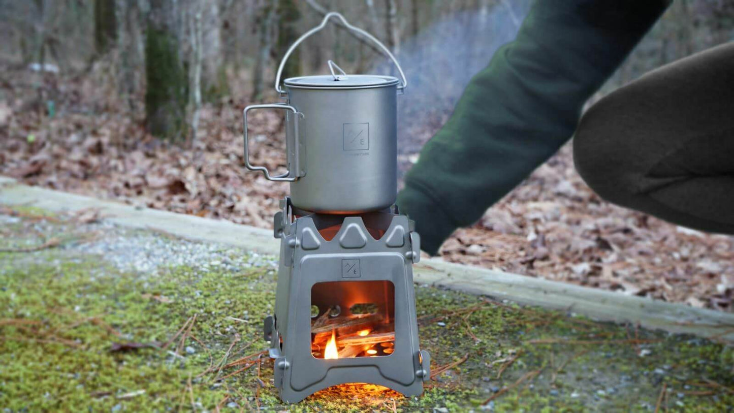 Titanium Ultralight Outdoor Camping Folding Wood Stove